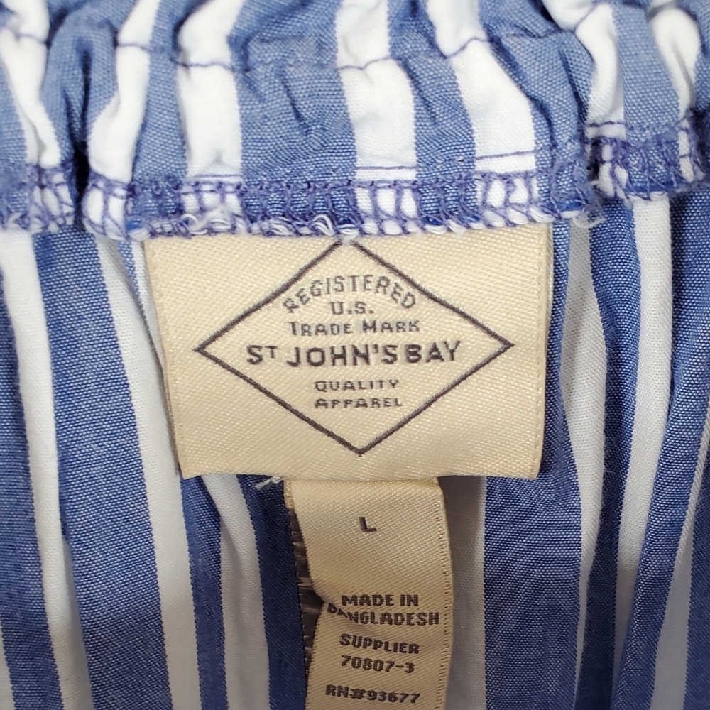 St. John's Bay 100% Cotton Boho Striped Sleeveless Embroidered Sundress NWT - Picture 5 of 10